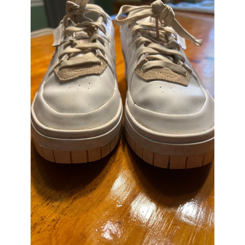 Puma Cali‎ Dream White Oatmeal Leather Platform Sneakers 387459-02 Womens 10 - Picture 6 of 10